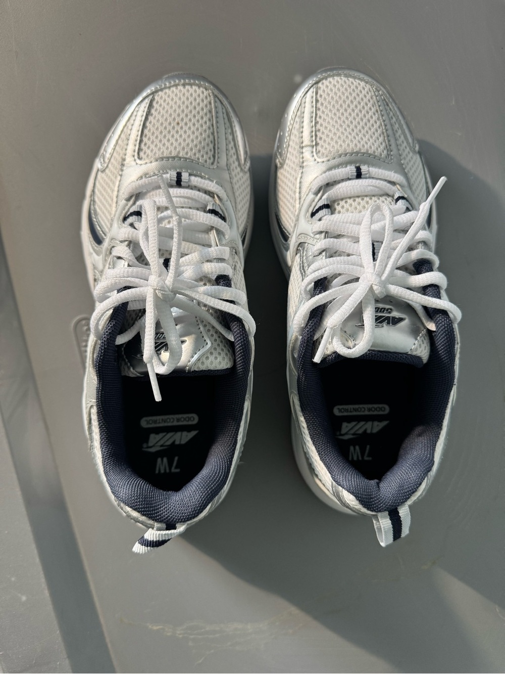 Avia White and Navy Athletic Sneakers Size 7